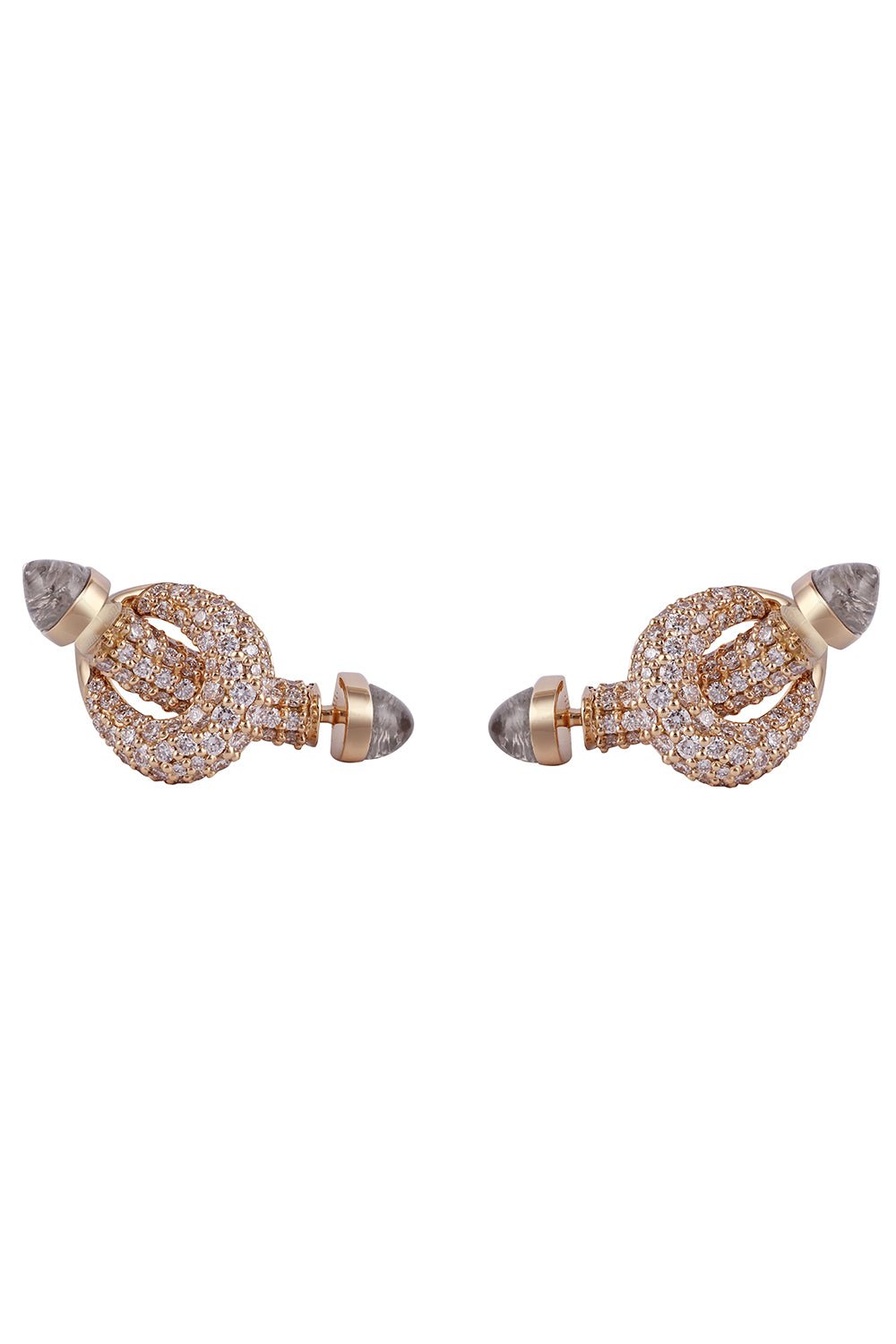 ANANYA-Pave Diamond Chakra Bar Stud Earrings-YELLOW GOLD