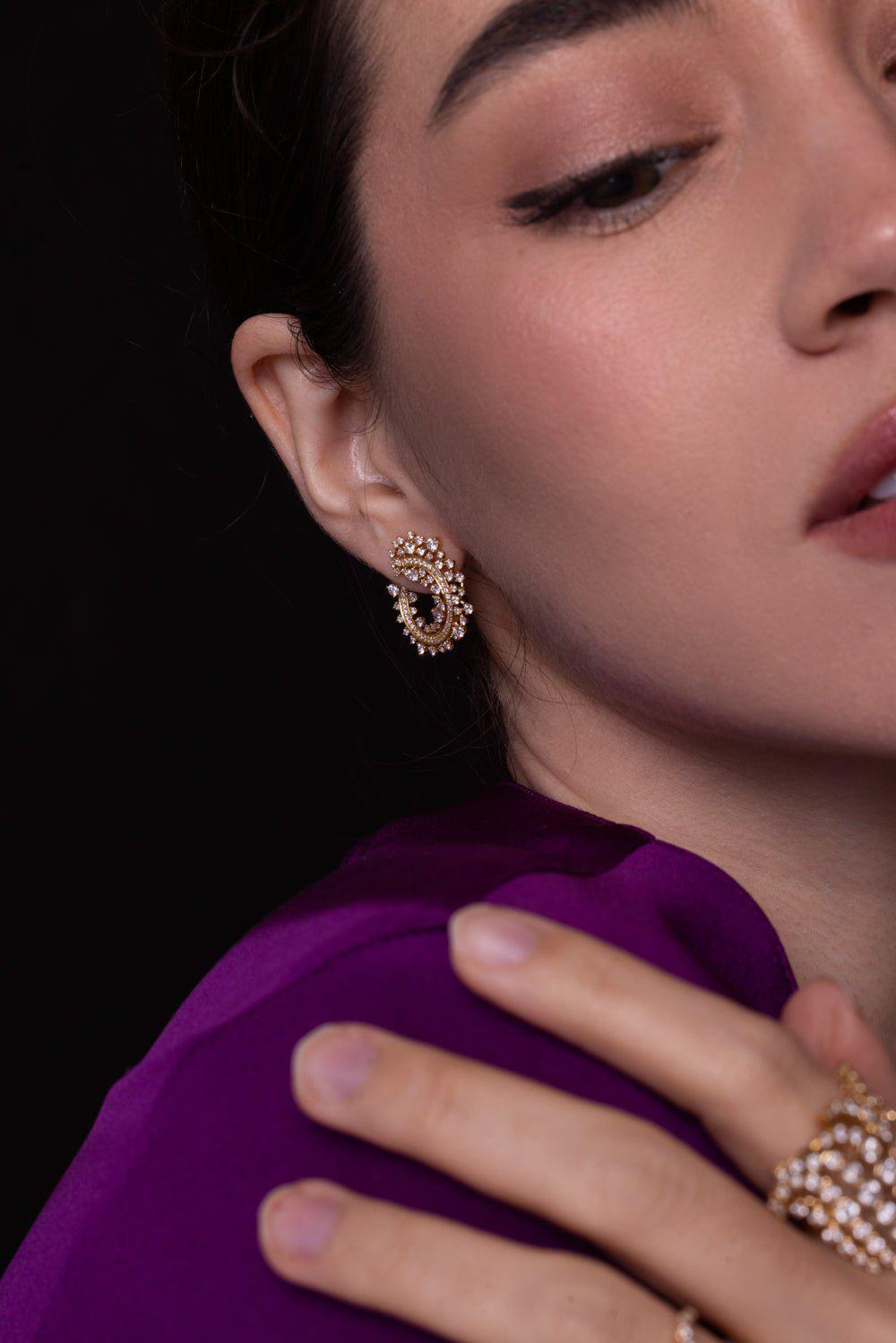 ANANYA-Scatter Edge Hoop Earrings-YELLOW GOLD