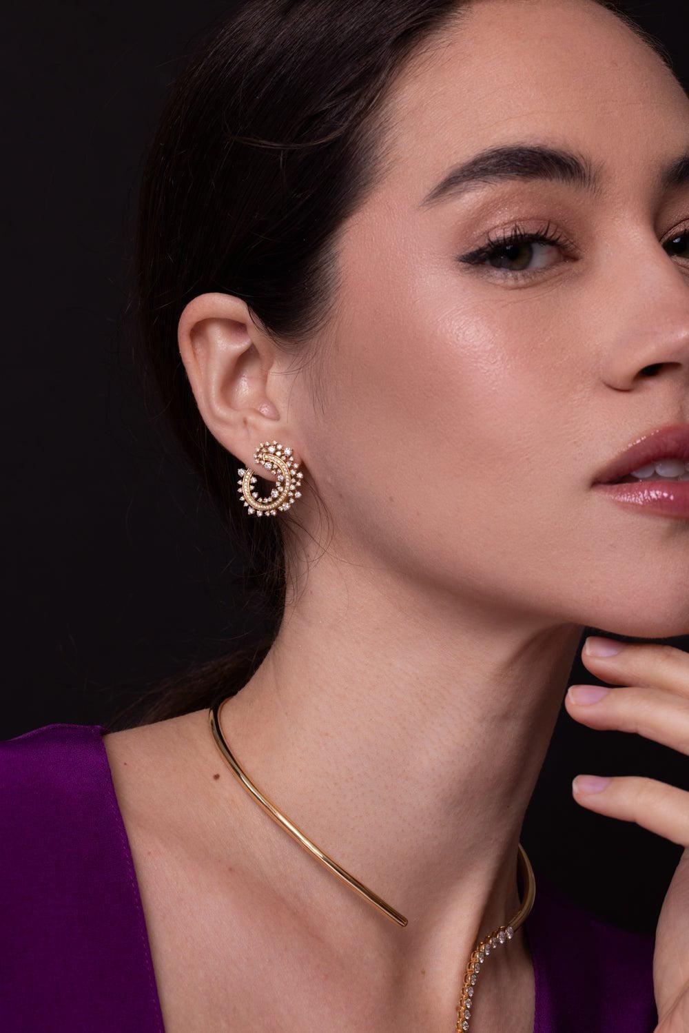 ANANYA-Scatter Edge Hoop Earrings-YELLOW GOLD