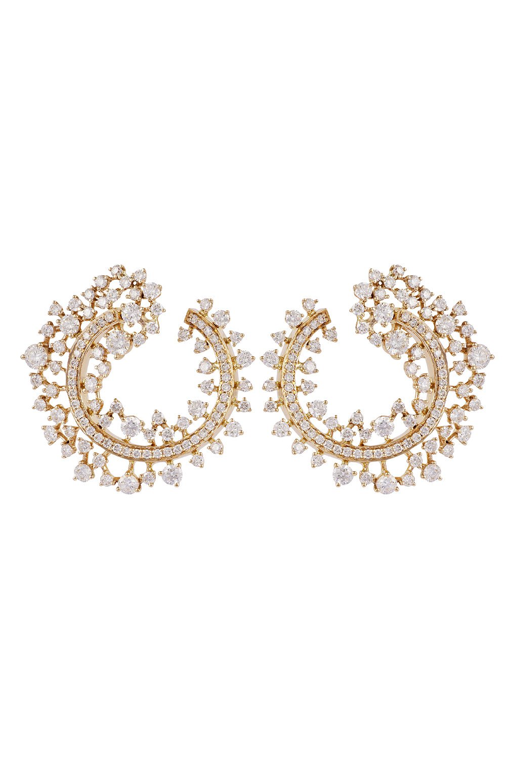 ANANYA-Scatter Edge Hoop Earrings-YELLOW GOLD