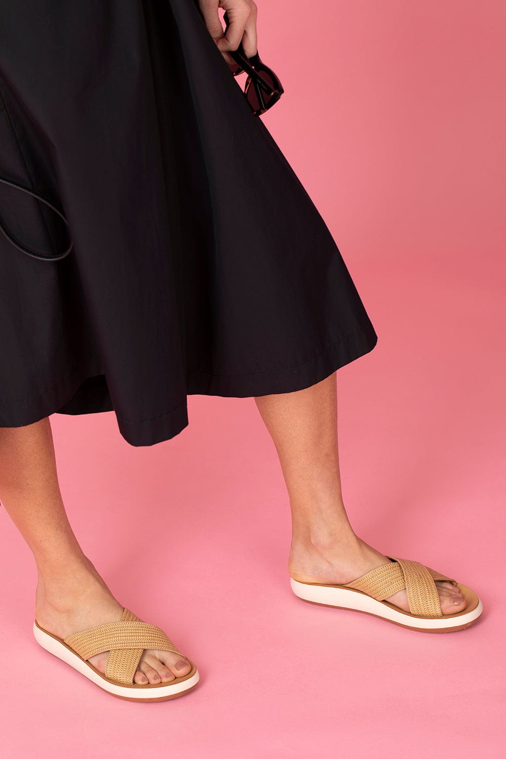 ANCIENT GREEK SANDALS-Thais Comfort Raffia Flatform Sandal-