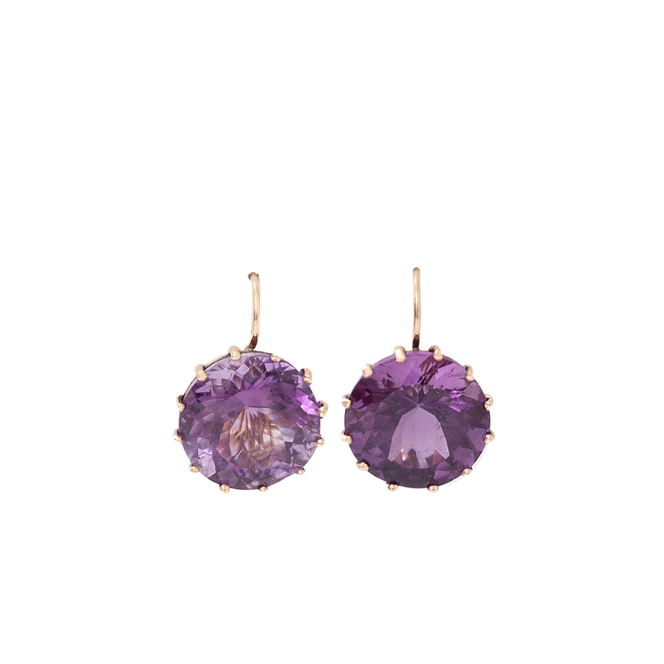 ANDREA FOHRMAN-Amethyst Drop Earrings-ROSE GOLD