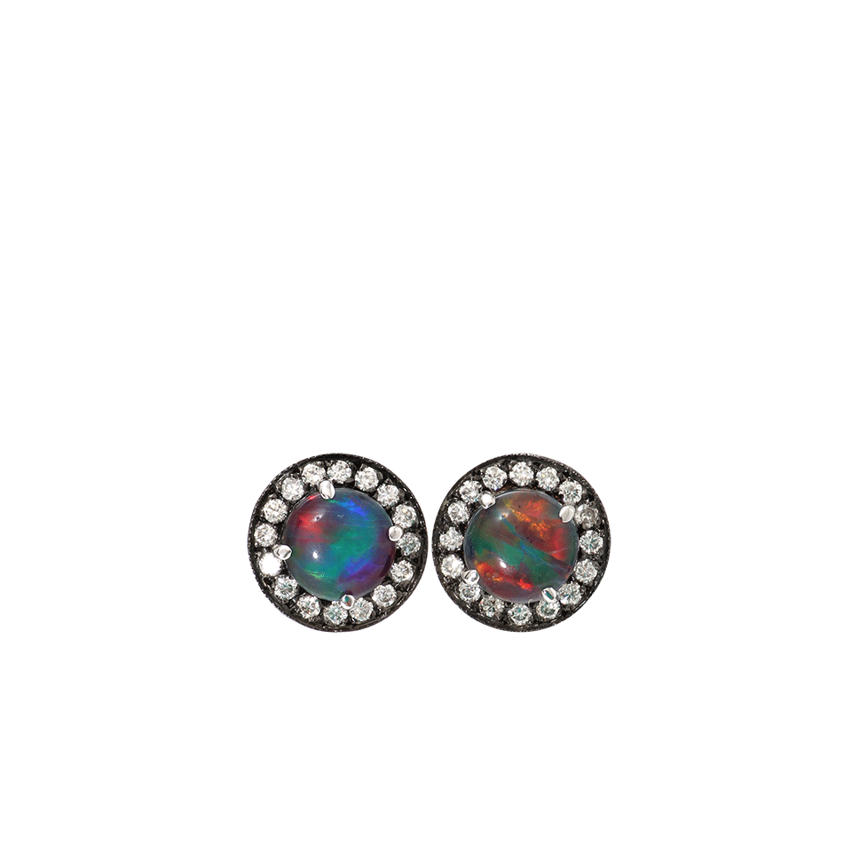 ANDREA FOHRMAN-Opal Stud Earrings-WHITE GOLD