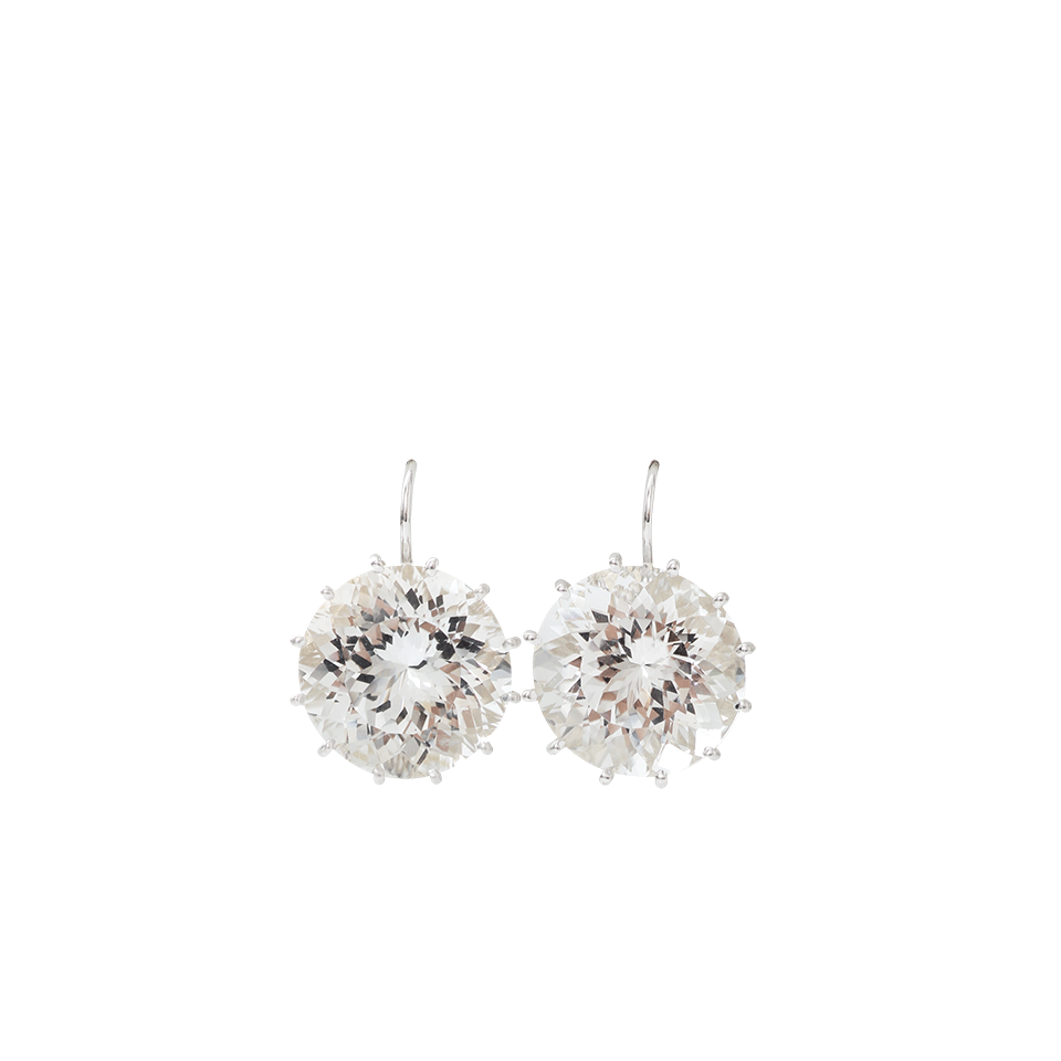 ANDREA FOHRMAN-Rock Crystal Drop Earrings-WHITE GOLD