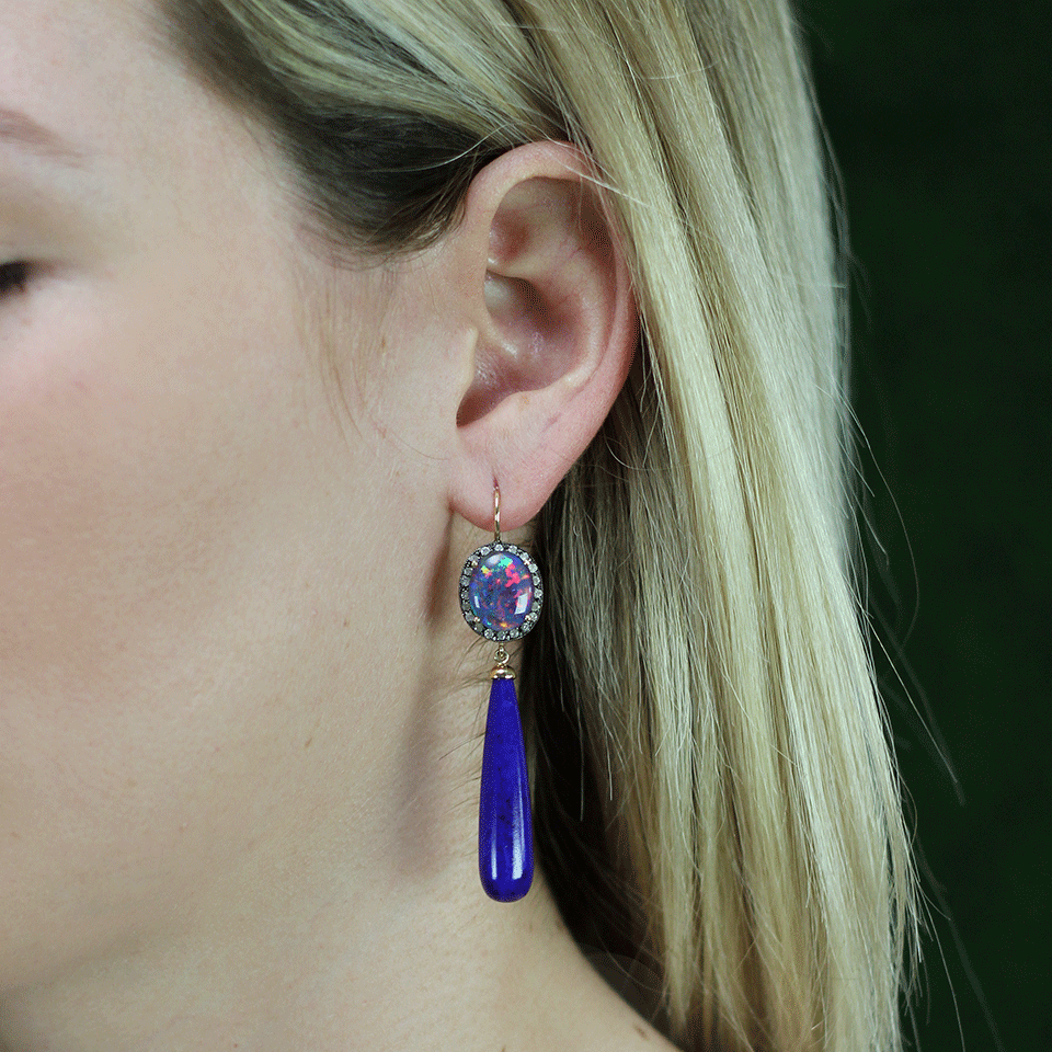 ANDREA FOHRMAN-Australian Opal Earrings-YELLOW GOLD