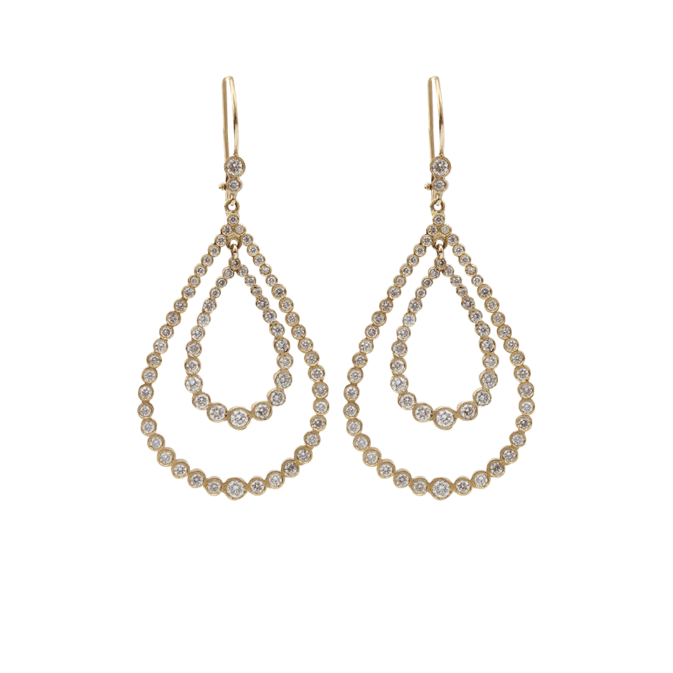 ANDREA FOHRMAN-Double Teardrop Earrings With Diamonds-YELLOW GOLD