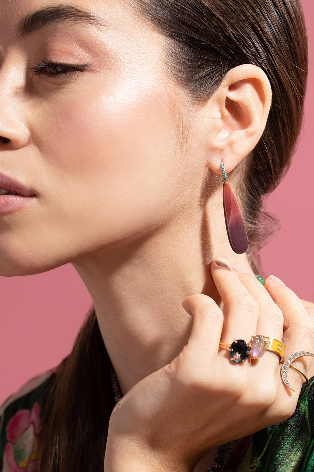 ANDREA FOHRMAN-Mookaite Jasper Large Briolettes-YELLOW GOLD