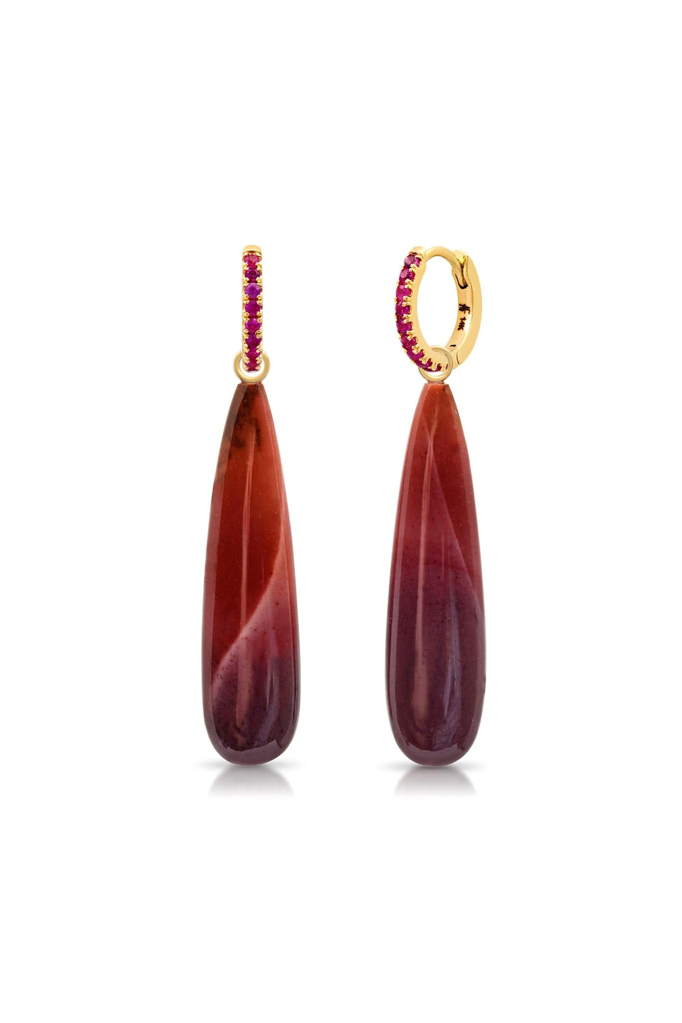 ANDREA FOHRMAN-Mookaite Jasper Large Briolettes-YELLOW GOLD