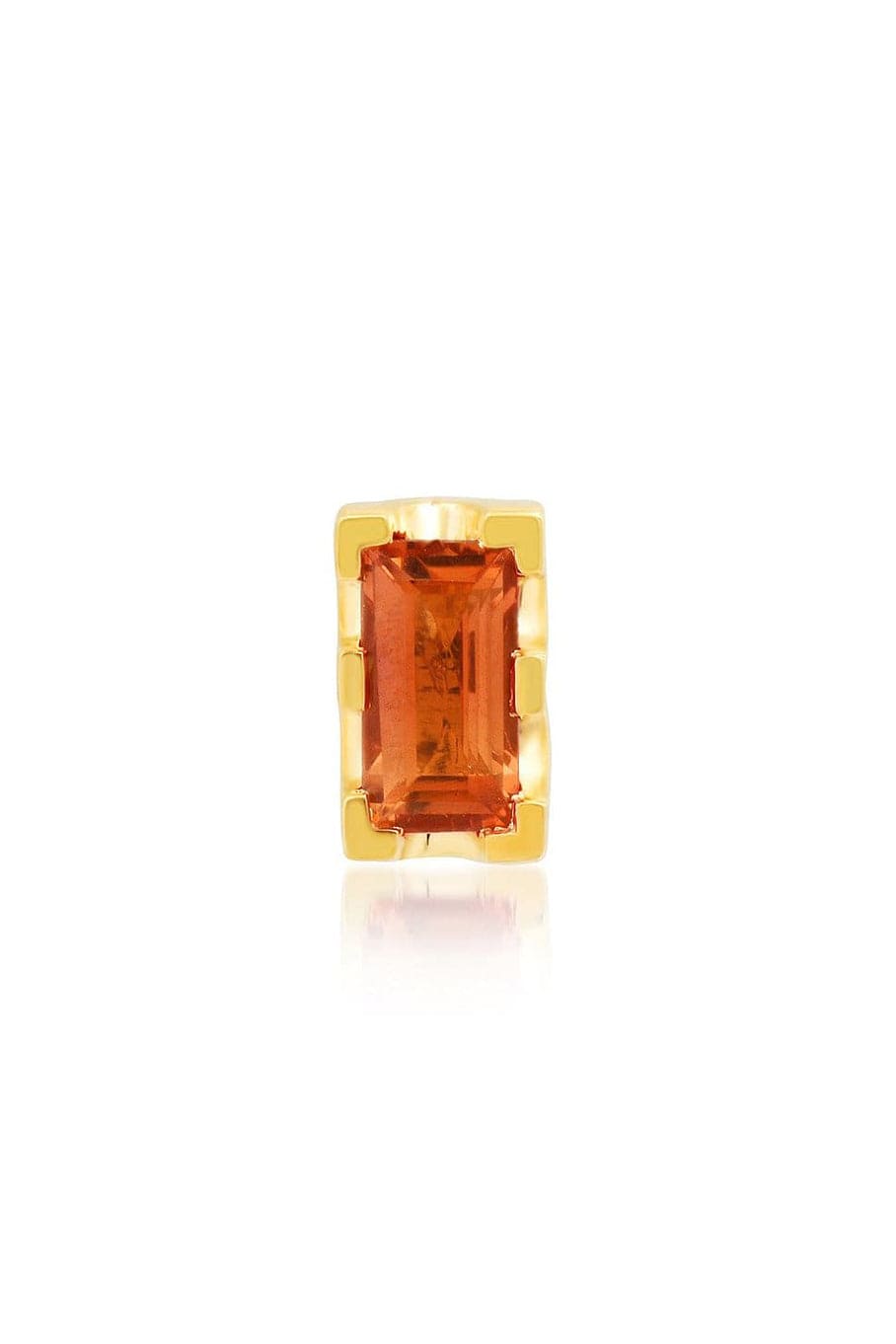 ANDREA FOHRMAN-Orange Sapphire Baguette Stud-YELLOW GOLD