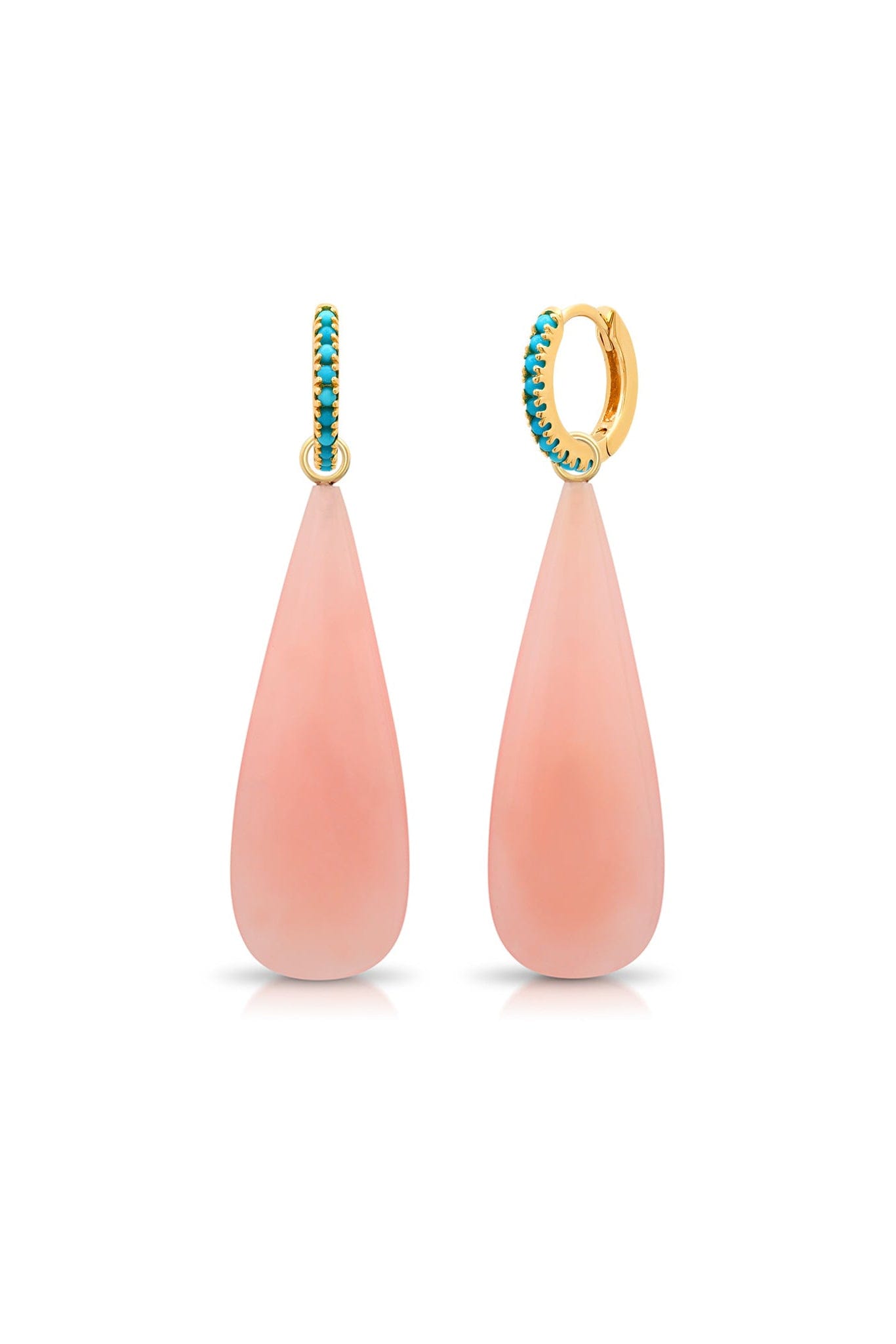 ANDREA FOHRMAN-Peruvian Pink Opal Large Briolettes-YELLOW GOLD