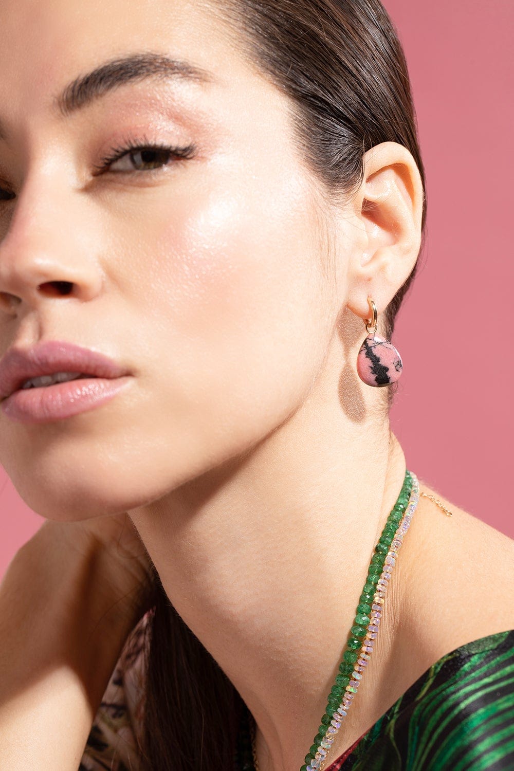 ANDREA FOHRMAN-Rhodonite Briolettes-YELLOW GOLD