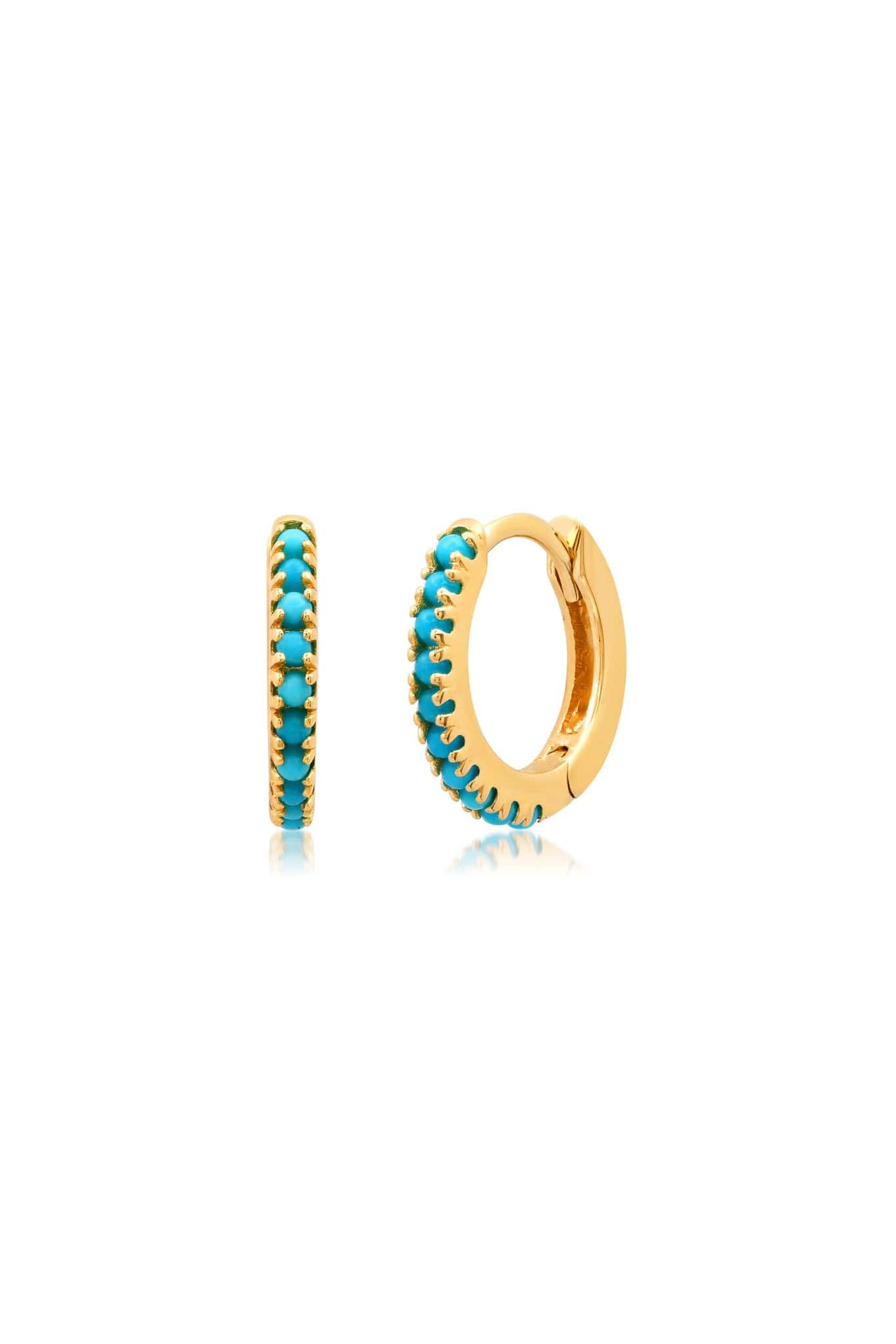 ANDREA FOHRMAN-Turquoise Huggies-YELLOW GOLD