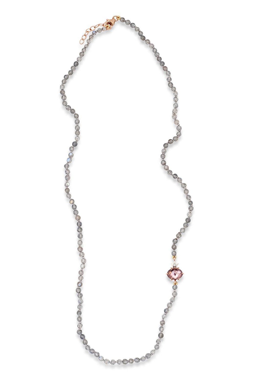 ANDREA FOHRMAN-Mini Cosmo Labradorite Bead Necklace-ROSE GOLD