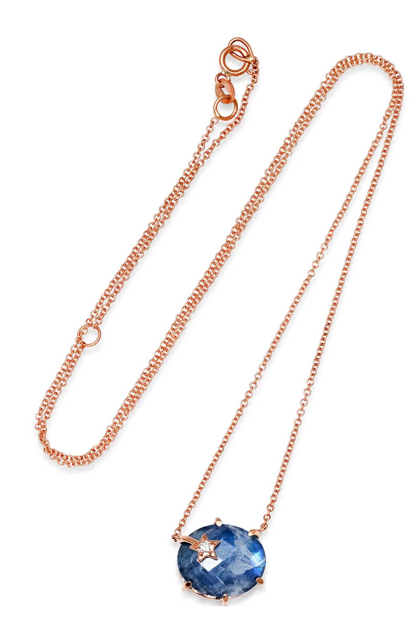 ANDREA FOHRMAN-Mini Galaxy Rainbow Moonstone Necklace-ROSE GOLD