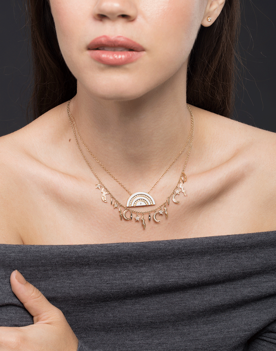 ANDREA FOHRMAN-Diamond Element Necklace-YELLOW GOLD