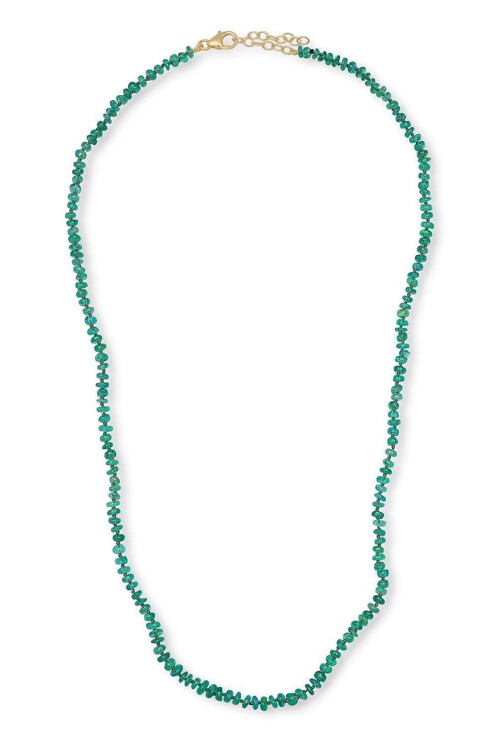 ANDREA FOHRMAN-Green Ethiopian Opal Bead Necklace-YELLOW GOLD