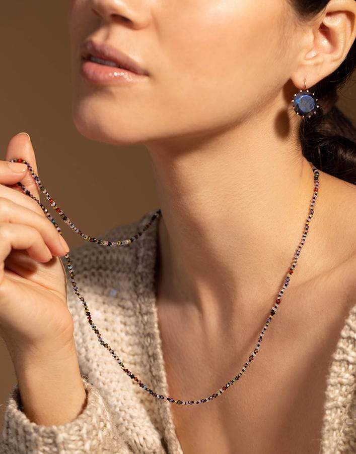 ANDREA FOHRMAN-Multi Quartz Shooting Star Necklace-YELLOW GOLD