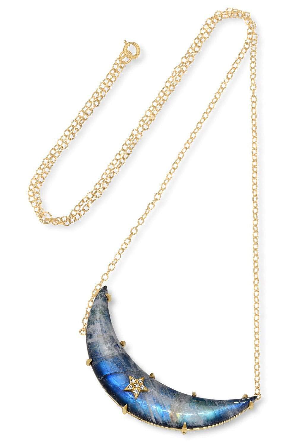 ANDREA FOHRMAN-Rainbow Moonstone Calypso Necklace-YELLOW GOLD