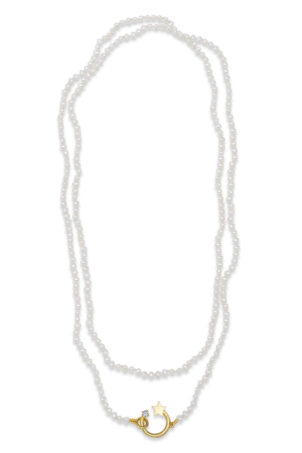 ANDREA FOHRMAN-Shooting Star Pearl Beaded Necklace-YELLOW GOLD