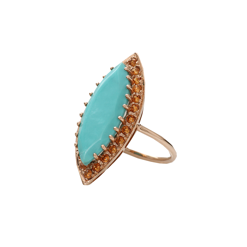 ANDREA FOHRMAN-Marquis Turquoise Ring-ROSE GOLD