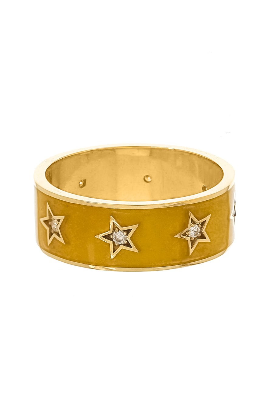 ANDREA FOHRMAN-Dune Thick Star Enamel Ring-YELLOW GOLD