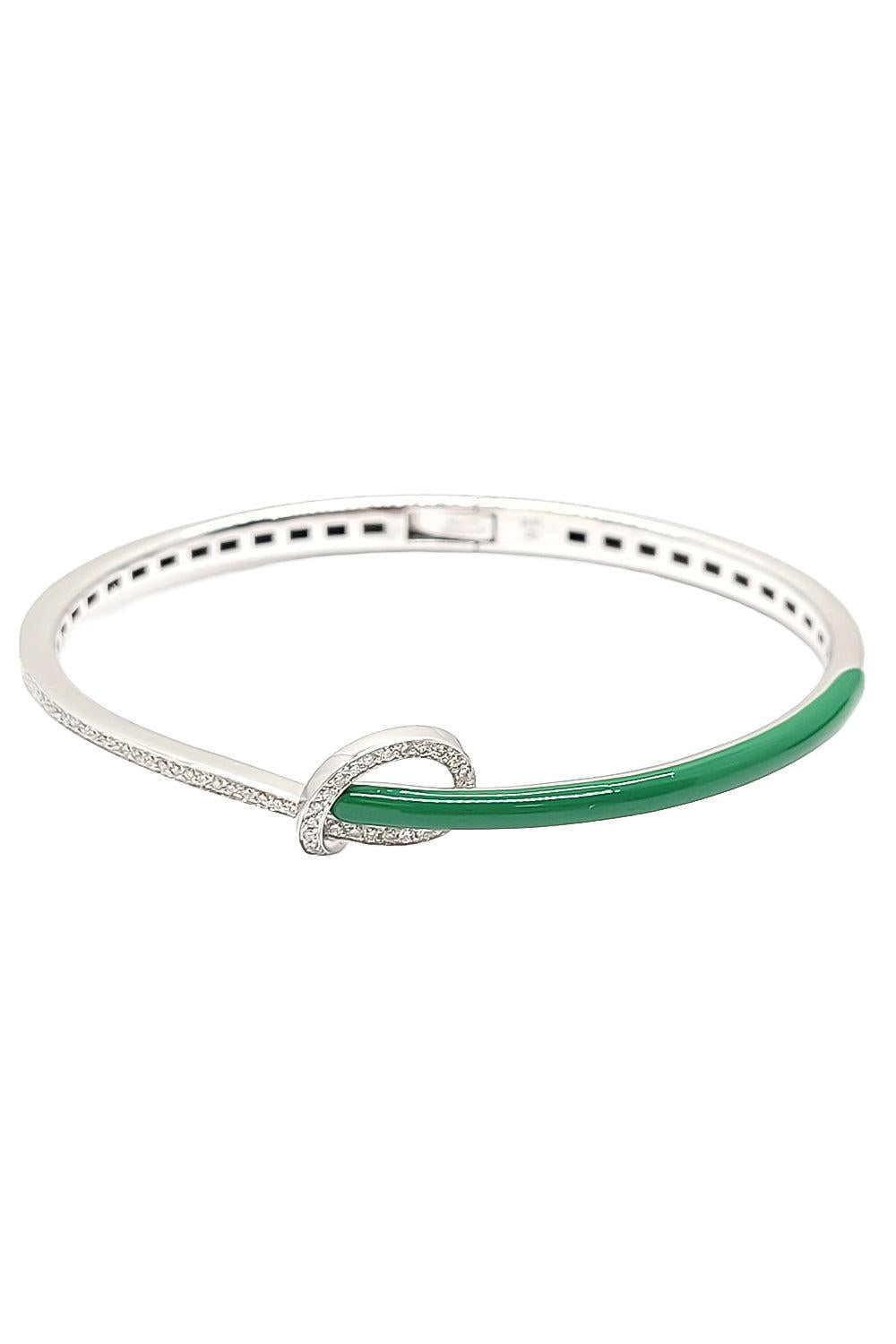 Diamond Green Knot Bracelet-WHITE GOLD-JEWELRYFINE JEWELBRACELET O-ANDREOLI