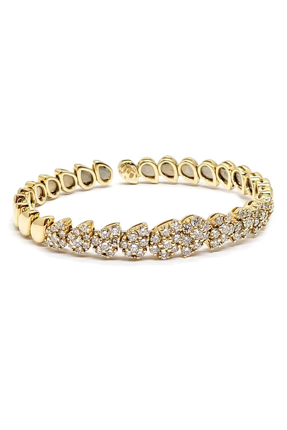 Diamond Tear Drop Bracelet-YELLOW GOLD-JEWELRYFINE JEWELBRACELET O-ANDREOLI