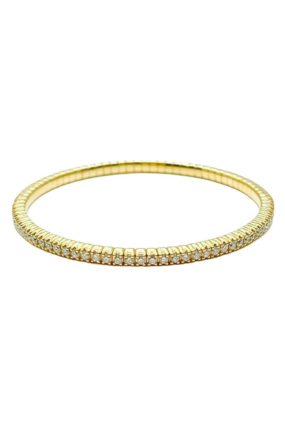 Diamond Tennis Stretch Bracelet-YELLOW GOLD-JEWELRYFINE JEWELBRACELET O-ANDREOLI