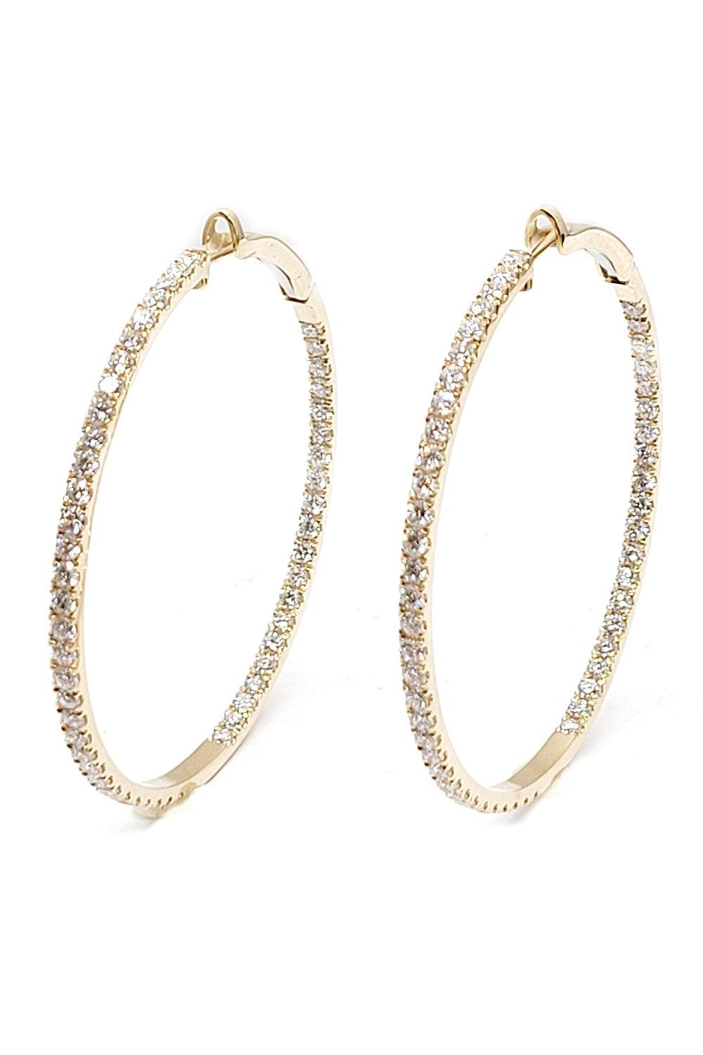 Diamond Hoop Earrings-ROSE GOLD-JEWELRYFINE JEWELEARRING-ANDREOLI