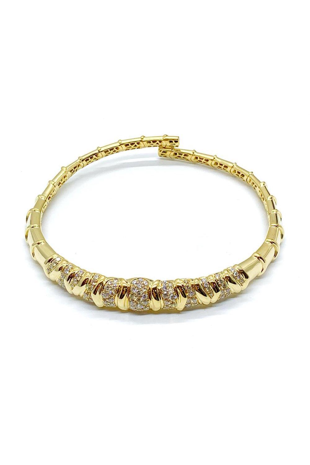 Diamond Alternating Collar Necklace-YELLOW GOLD-JEWELRYFINE JEWELNECKLACE O-ANDREOLI
