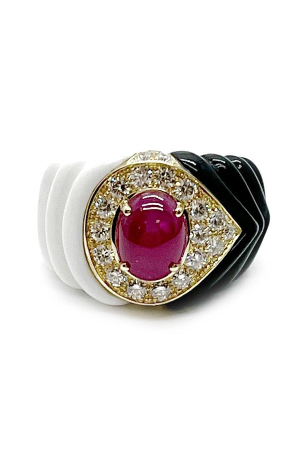 Diamond Ruby Kogolong Ring-YELLOW GOLD-JEWELRYFINE JEWELRING-ANDREOLI