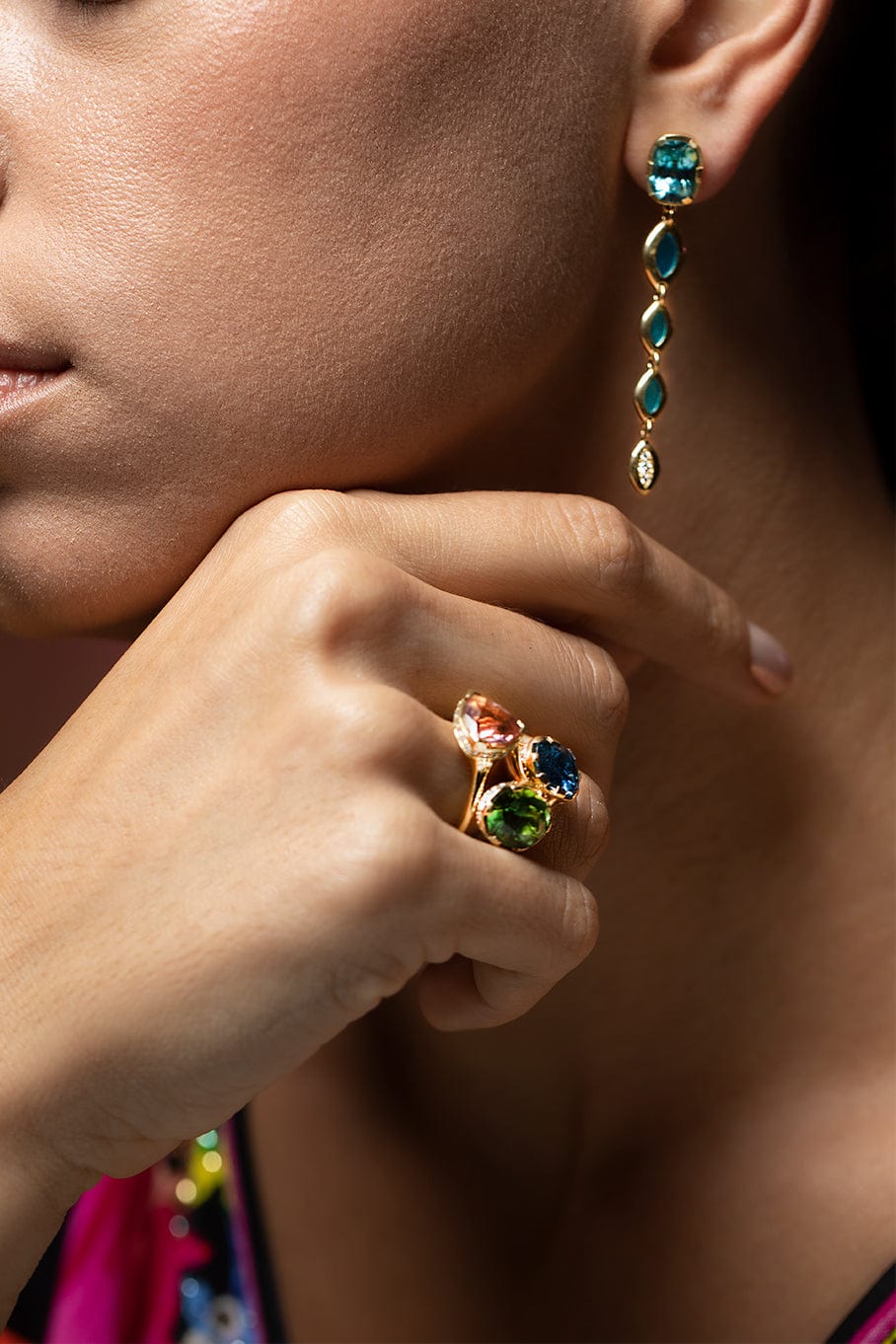 ANDY LIF-Precision Cut Blue Sapphire Ring-YELLOW GOLD