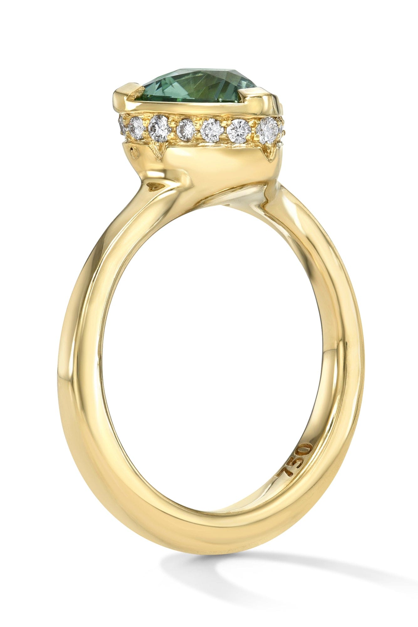 ANDY LIF-Precision Cut Mint Tourmaline Ring-YELLOW GOLD