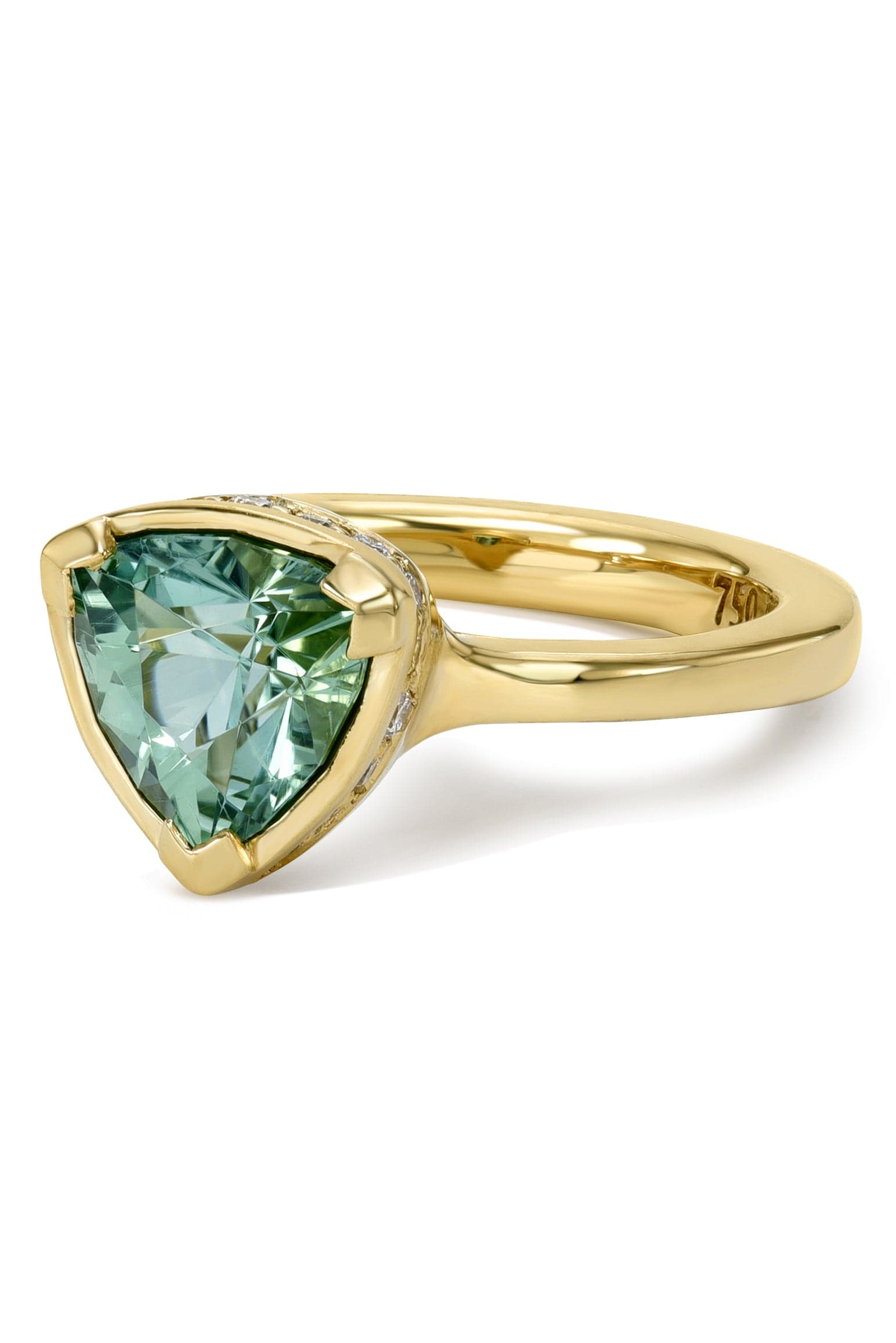 ANDY LIF-Precision Cut Mint Tourmaline Ring-YELLOW GOLD