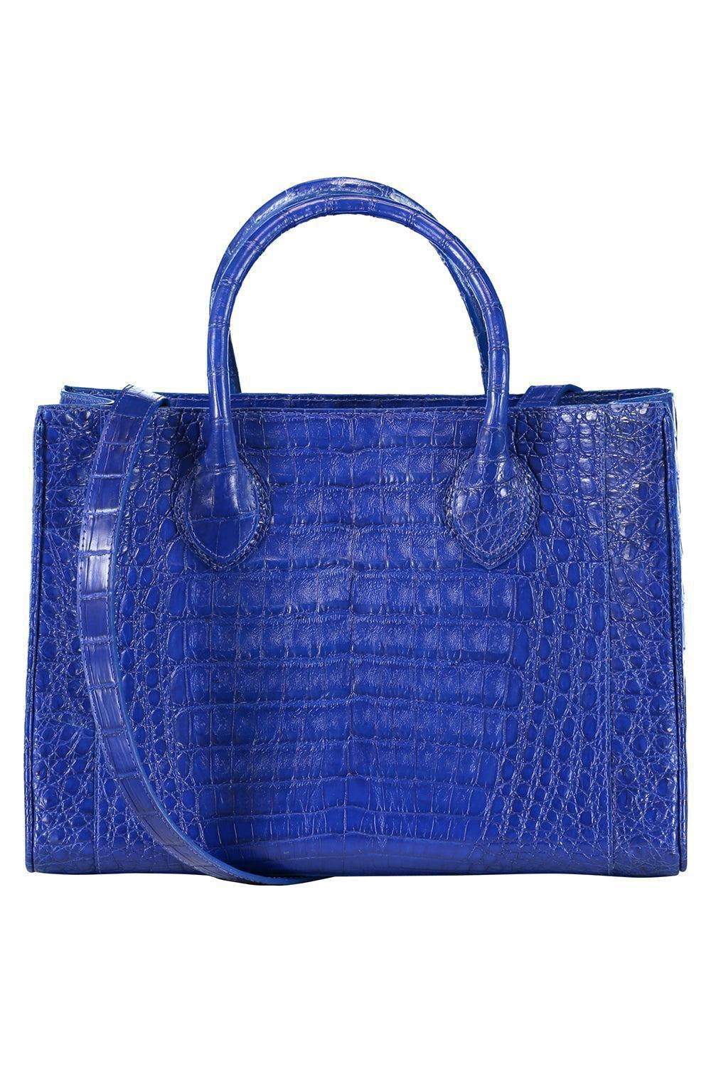  Roma Croc Bag - Electric Blue-ELECTRCB-HANDBAGTOP HANDLE-ANGELA ALVAREZ 