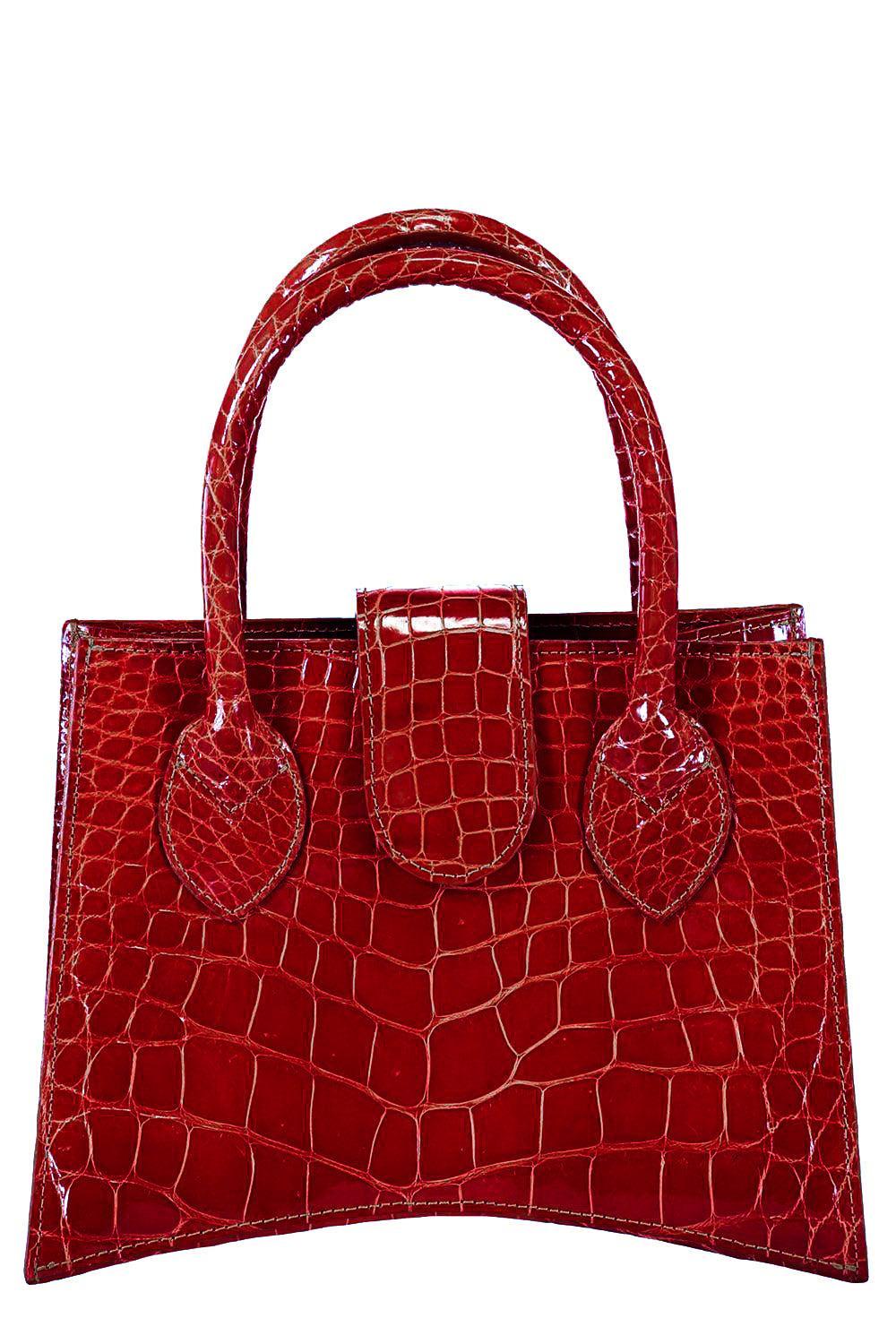 Demi Arco Bag - Fire Red-FIRE RED-HANDBAGTOP HANDLE-ANGELA ALVAREZ