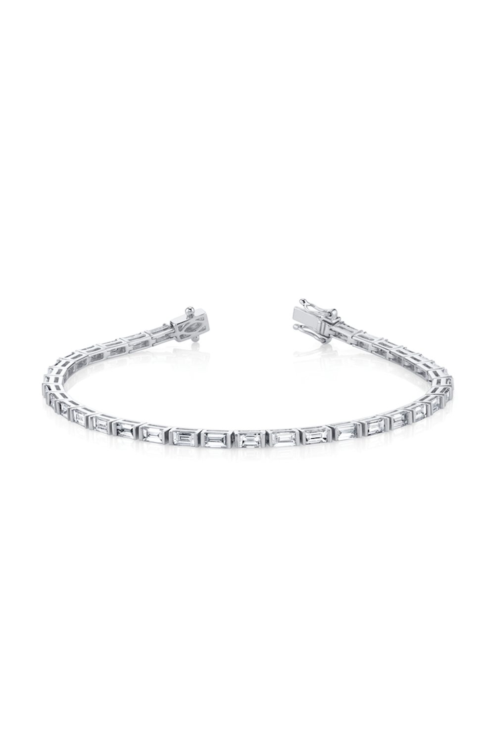 ANITA KO-Baguette Diamond Bracelet-WHITE GOLD