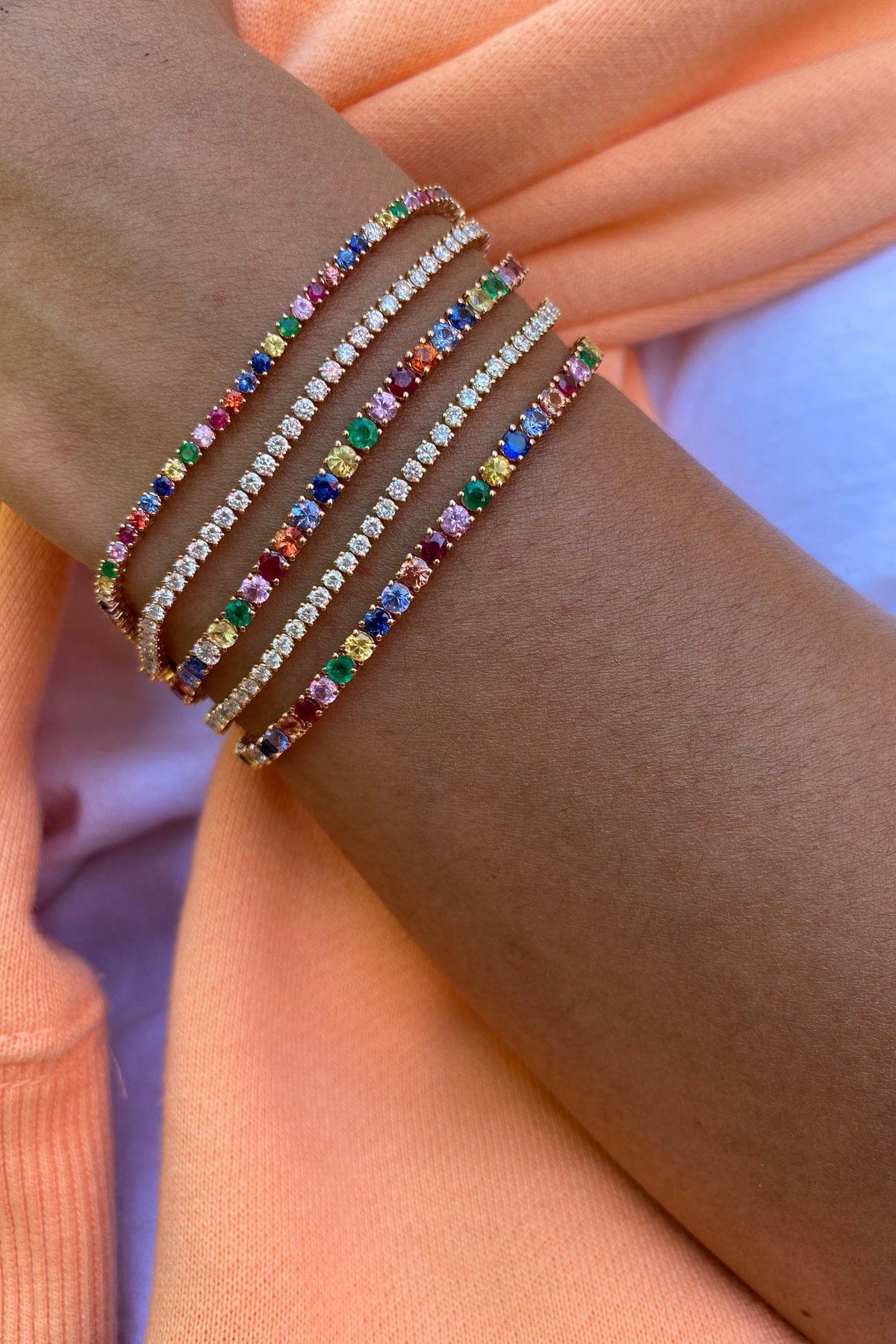 ANITA KO-Small Multi-Colored Hepburn Bracelet-ROSE GOLD