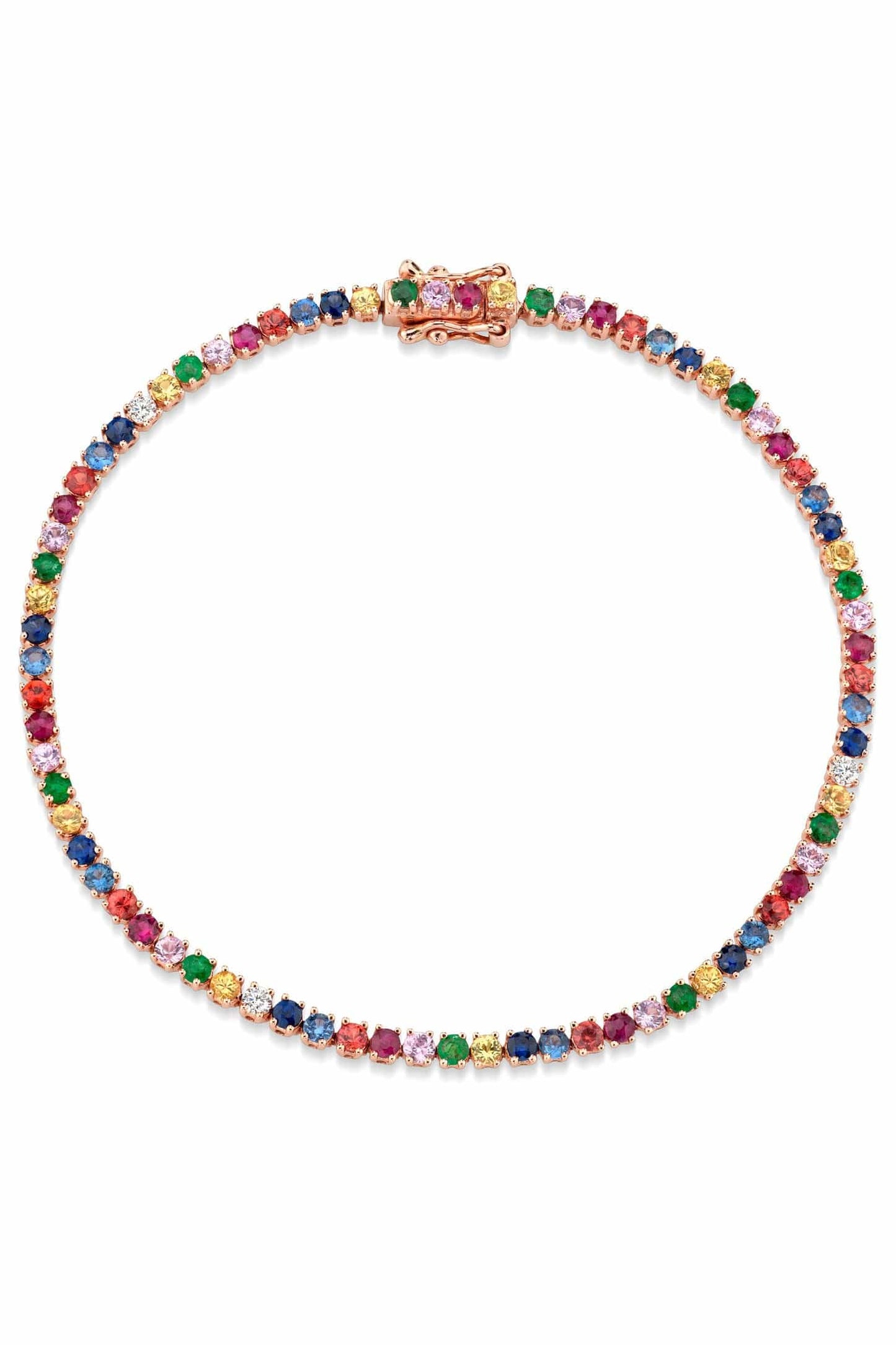 ANITA KO-Small Multi-Colored Hepburn Bracelet-ROSE GOLD