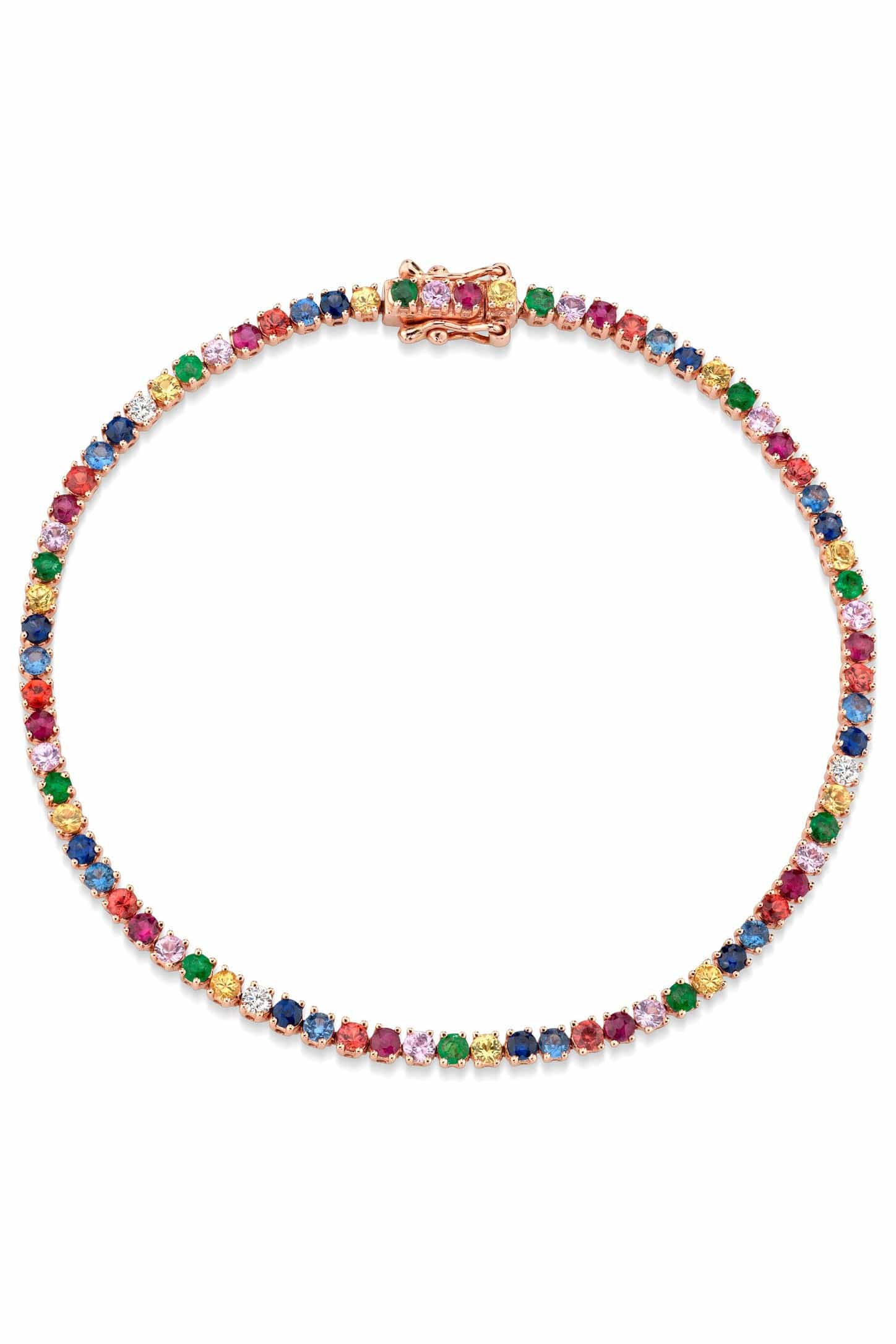 ANITA KO-Small Multi-Colored Hepburn Bracelet-ROSE GOLD