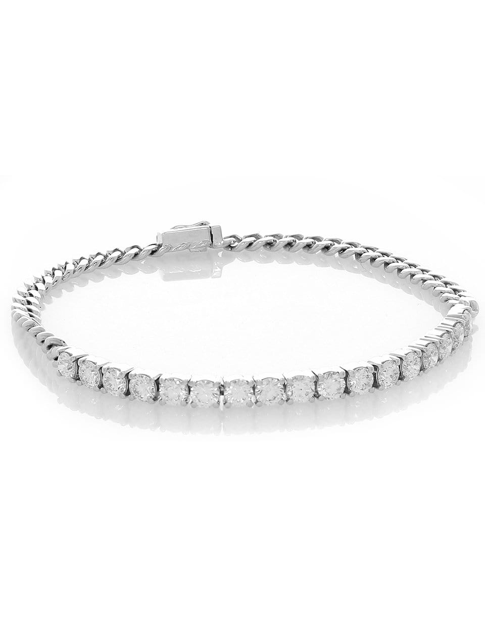 ANITA KO-Cuban Link Diamond Line Bracelet-WHITE GOLD