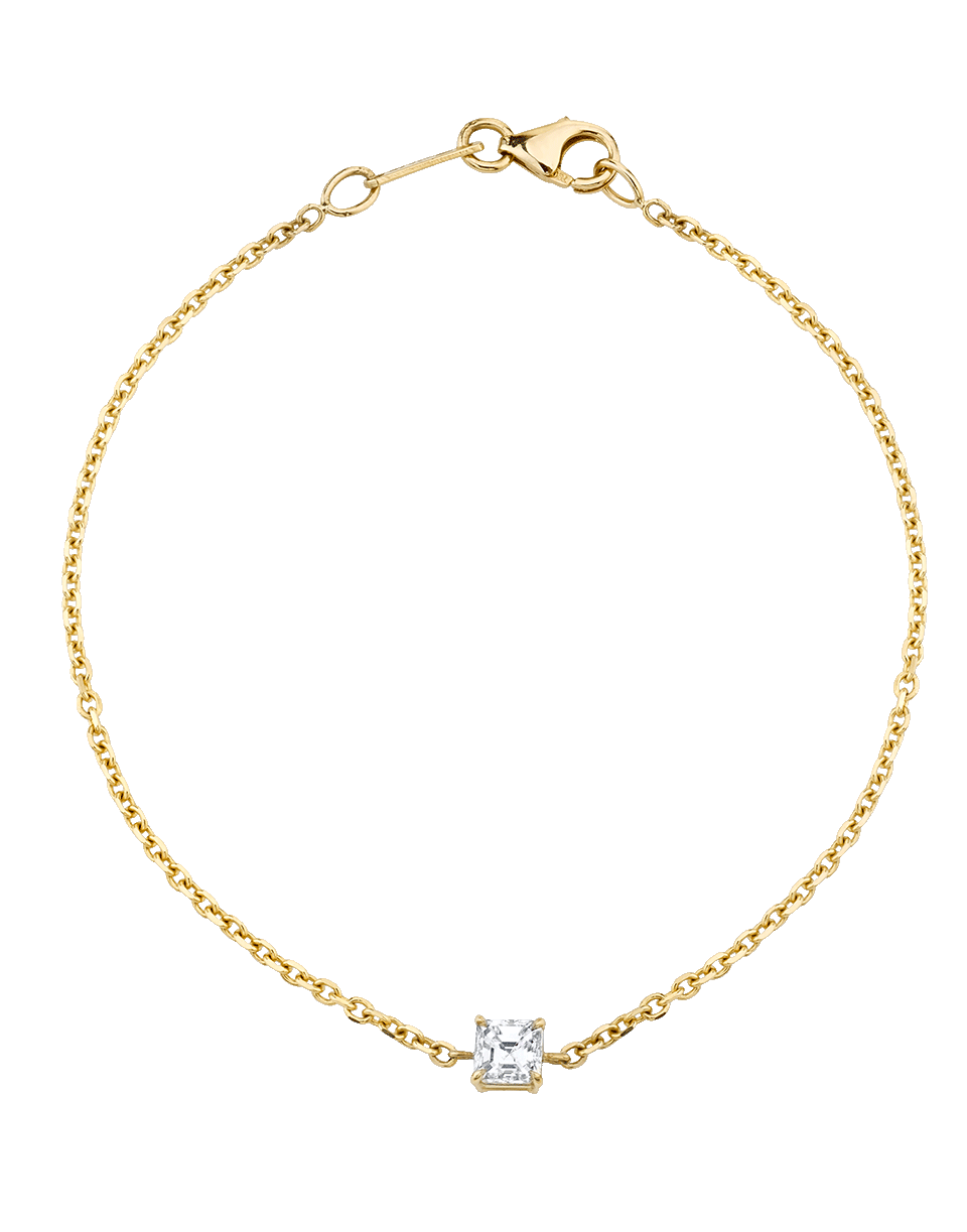 ANITA KO-Asscher Diamond Chain Bracelet-YELLOW GOLD