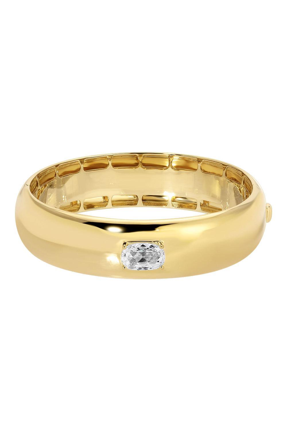Diamond Center Cosmo Bangle Bracelet-YELLOW GOLD-JEWELRYFINE JEWELBRACELET O-ANITA KO