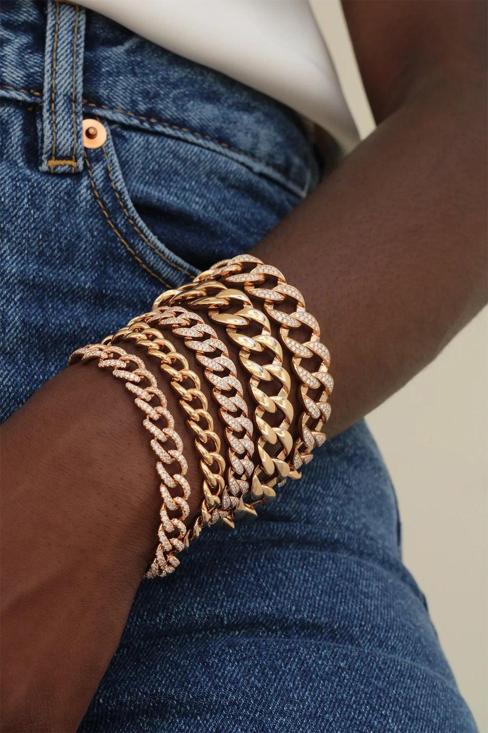 ANITA KO-Hemingway Diamond Chain Link Bracelet-YELLOW GOLD