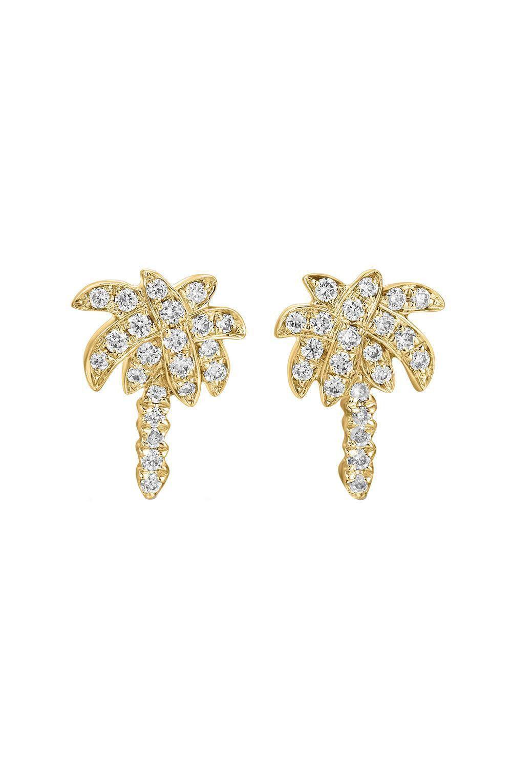 Diamond Palm Tree Stud Earrings