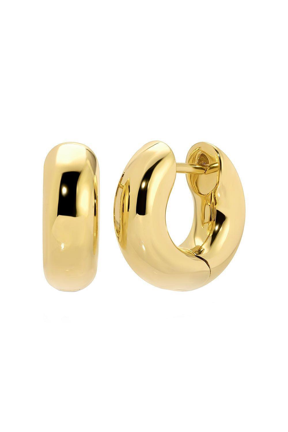 Cosmo Huggie Earrings-YELLOW GOLD-JEWELRYFINE JEWELEARRING-ANITA KO