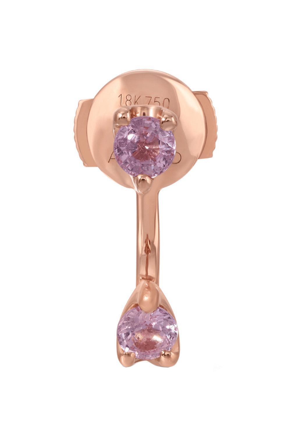 Pink Sapphire Orbit Earring-ROSE GOLD-JEWELRYFINE JEWELEARRING-ANITA KO