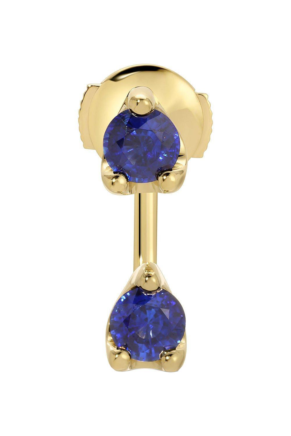 Large Blue Sapphire Orbit Earring-YELLOW GOLD-JEWELRYFINE JEWELEARRING-ANITA KO