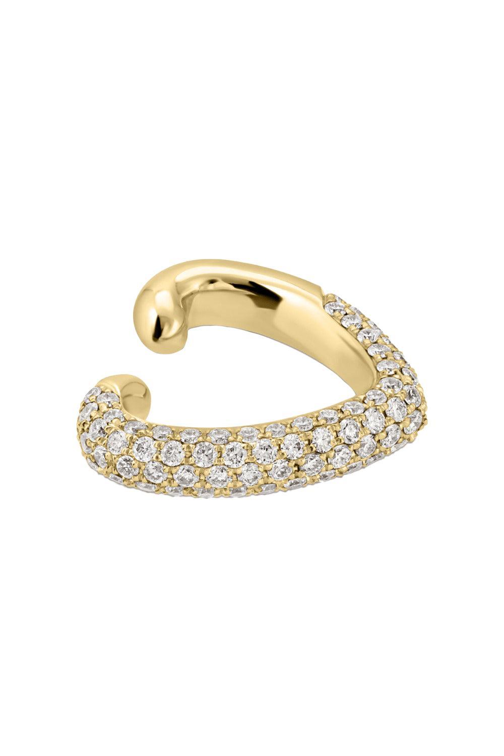 Diamond Heart Ear Cuff-WHITE GOLD-JEWELRYFINE JEWELEARRING-ANITA KO