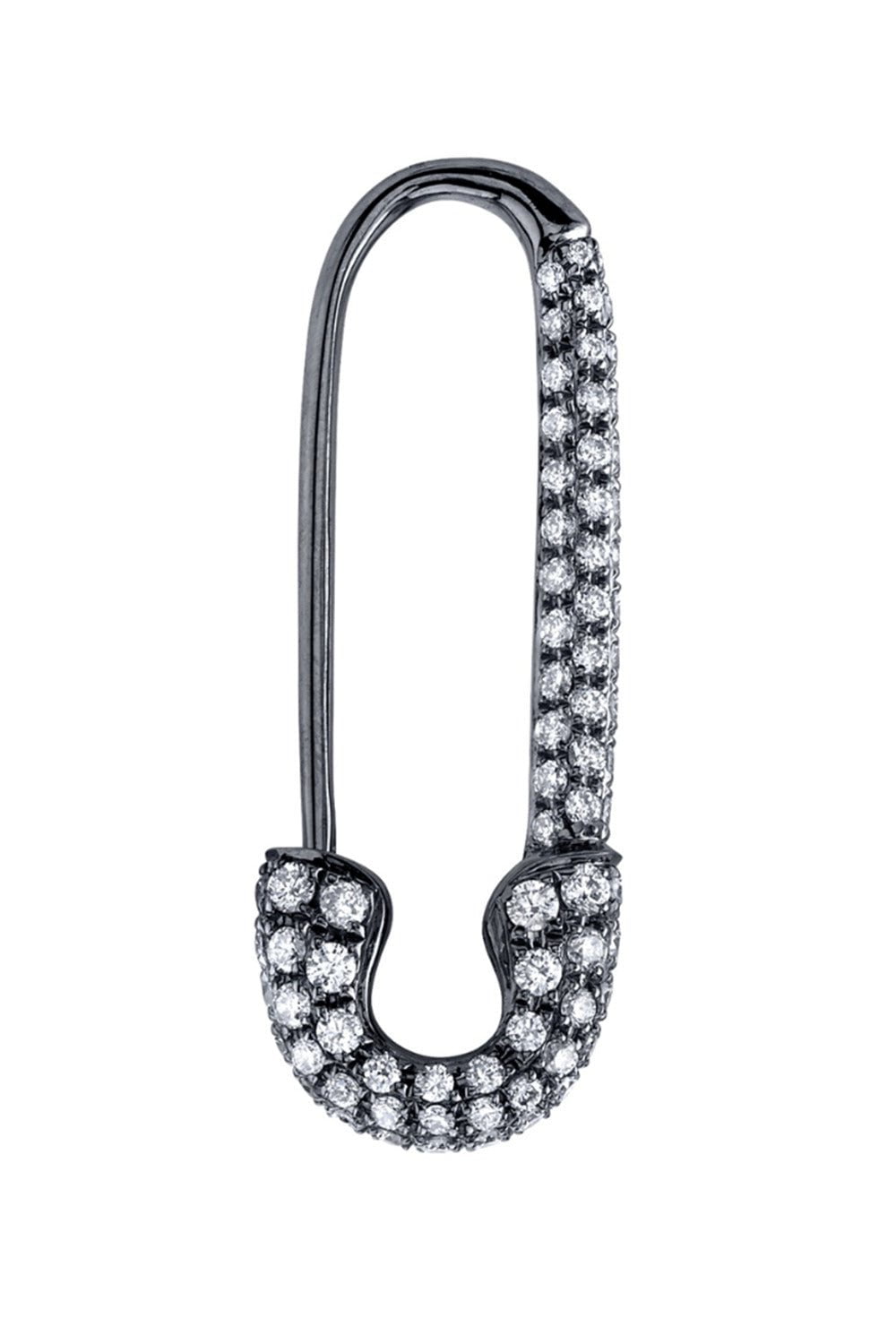 ANITA KO-Diamond Safety Pin Earring-BLACK GOLD